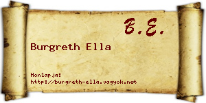 Burgreth Ella névjegykártya